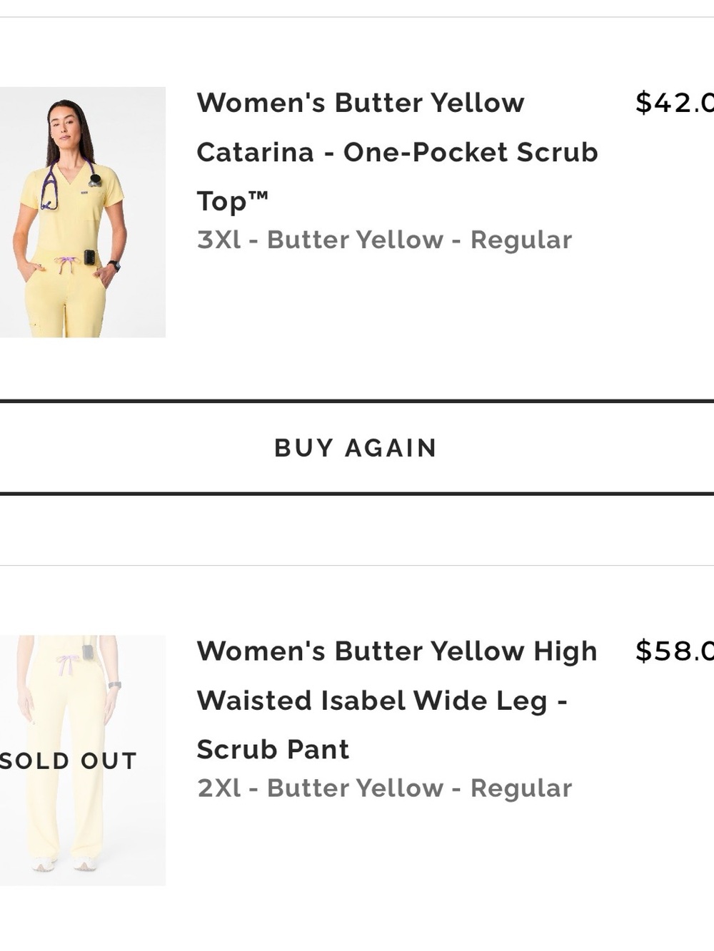 Figs Women's Butter Yellow High Waisted Wide Leg Scrub Pant and Catarina Top